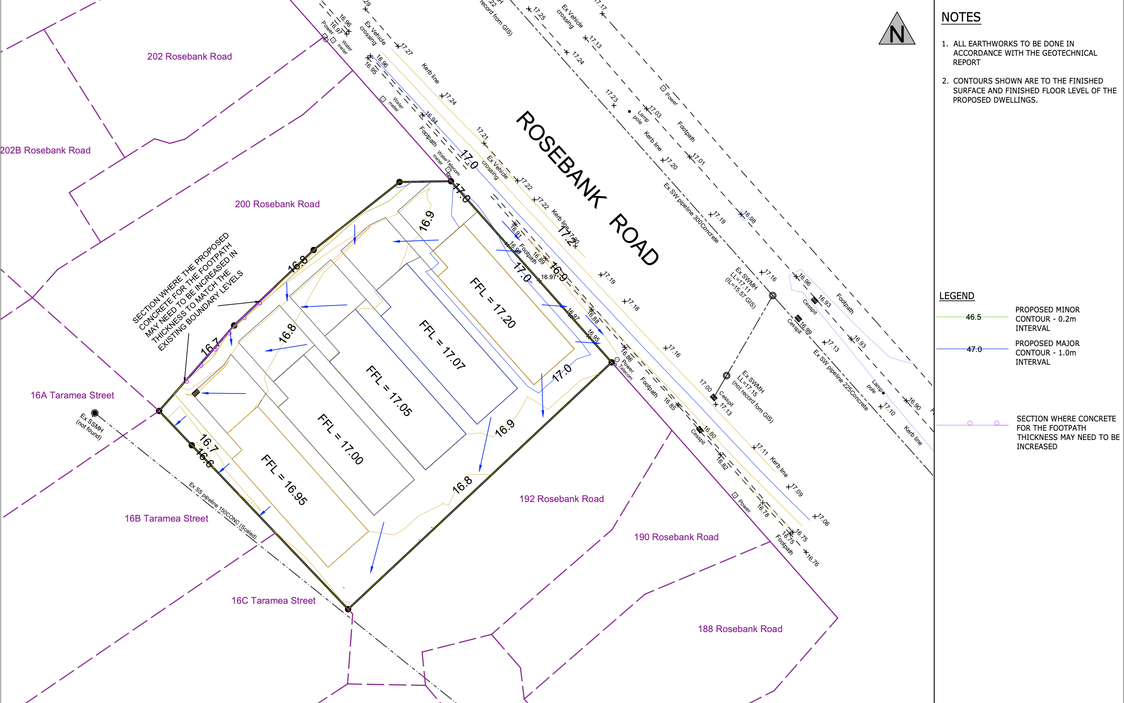 Rose Bank Rd Subdivision - Main Engineering Layout Plan